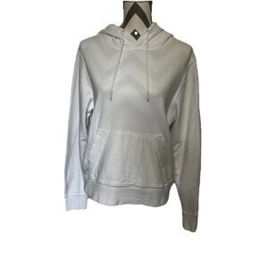 Athleta Hoodie Sweatshirt White Thick Kangaroo Pocket Large Casual Everyday